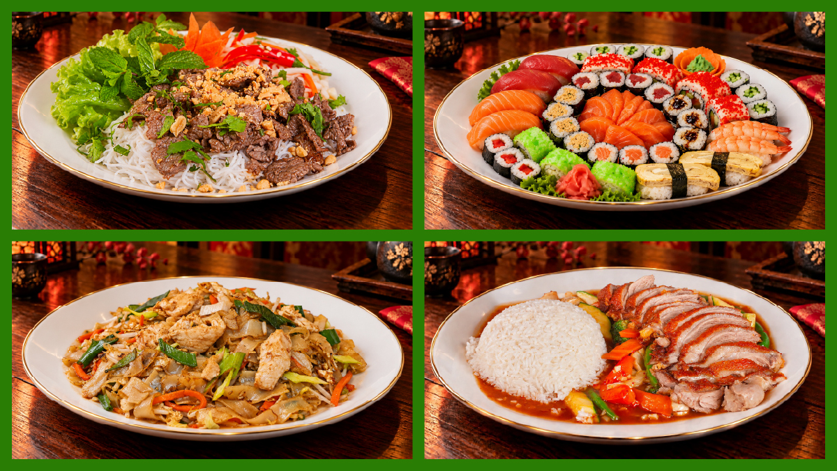 Beliebte asiatische Gerichte und Sushi von Vo Asia